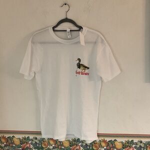 Sale! Brisco Brands “Mostly Harmless” Duck Graphic T-Shirt M, White, Men’s, NWT